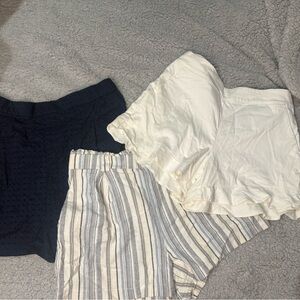 Stylish High Waist Women's Shorts - Black, White, and Striped